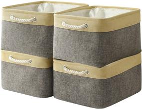 img 4 attached to 📦 Efficient Afera Storage Baskets (4 Pack) for Organizing: Small Fabric Baskets for Shelves, Gifts, and More!