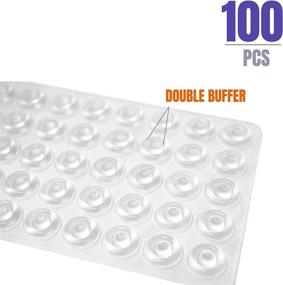 img 2 attached to Clear Adhesive Circular Dot Shaped Cabinet Bumper - 100 PCS Rubber Bumper for Drawers, Cutting Boards, Picture Frames - Non Slip & Sound Dampening