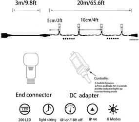 img 3 attached to 🎄 YASENN 200LED Christmas String Lights: Connectable Plug-in Fairy Lights for Garden Tree Patio Porch Decorations (66Ft, Cool White LED Green Cable)