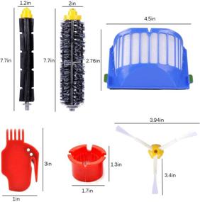 img 2 attached to 🧹 Набор запасных аксессуаров KEEPOW для пылесоса iRobot Roomba 600 серии 675 690 680 671 652 650 620 614 595 - включает 4 HEPA фильтра, 4 боковые щетки, 1 гибкая биологическая щетка, 1 щетка с щетиной и 2 инструмента для чистки.