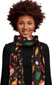 img 3 attached to 🎅 Snow Day Santa Oblong Christmas Scarf - Festive Designs by Christmas Scarf Company