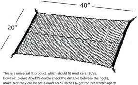 img 3 attached to Эффективная двухслойная нейлоновая сеточка для багажного отделения автомобиля SUV размером 40x20 дюймов с 4 крючками для крепления".