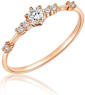 💍 jesming 7 tiny diamond exquisite stacking rings: small fresh style engagement jewelry for women logo