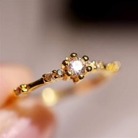 img 3 attached to 💍 JESMING 7 Tiny Diamond Exquisite Stacking Rings: Small Fresh Style Engagement Jewelry for Women