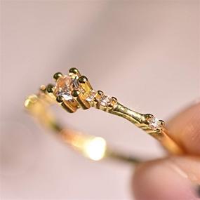 img 1 attached to 💍 JESMING 7 Tiny Diamond Exquisite Stacking Rings: Small Fresh Style Engagement Jewelry for Women