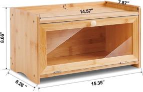 img 3 attached to 🍞 Bamboo Bread Box with Raised Edge for Kitchen Counter - ErgoDesign Small Bread Boxes for Efficient Food Storage