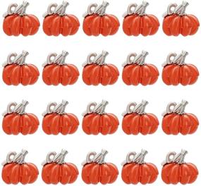 img 4 attached to 🎃 Set of 20 Halloween Pumpkin Enamel Charms with Jingle Bell, Ideal for DIY Jewelry Making - Earrings, Bracelets, Accessories