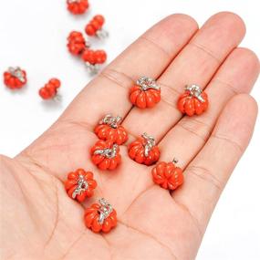 img 2 attached to 🎃 Set of 20 Halloween Pumpkin Enamel Charms with Jingle Bell, Ideal for DIY Jewelry Making - Earrings, Bracelets, Accessories