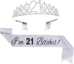 img 4 attached to Topfunyy 21St Birthday Tiara Sash Event & Party Supplies in Children's Party Supplies