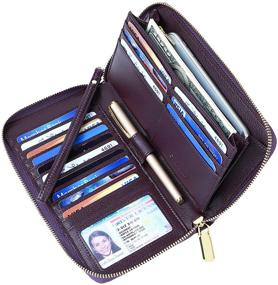 img 3 attached to Seammer Womens Blocking Leather Wristlet Women's Handbags & Wallets