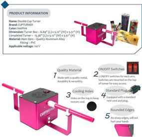 img 3 attached to MiLefo 2 Cup Turner for Tumbler, Dual Tumbler Turner, Multi Tumbler Spinner for Epoxy Crafts, Cuptisserie Machine, 3 RPM &amp; 6 RPM
