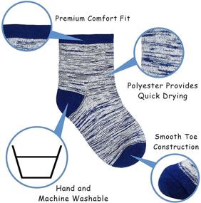 img 3 attached to 🧦 High-Quality Boys Socks Set: Ankle Crew Socks for Toddler Kids Boys Girls, 12 Pairs, Half Cushion Athletic Socks (1-14 Years Old)