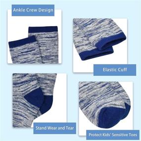 img 2 attached to 🧦 High-Quality Boys Socks Set: Ankle Crew Socks for Toddler Kids Boys Girls, 12 Pairs, Half Cushion Athletic Socks (1-14 Years Old)