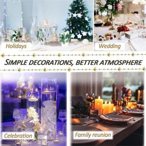 img 1 attached to NUZELA 50 Pcs Vase Filler Centerpiece Table Decorations, 13in Faux Pearl String Filler for Floating Candles, Wedding, Dining, Party - Gold