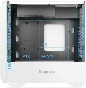 img 3 attached to 🖥️ Корпус для игрового компьютера Segotep Typhoon ATX Mid Tower - Вертикальное крепление графической карты, порты USB 3.0, закаленное стекло, белый.