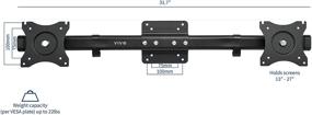 img 3 attached to 🖥️ VIVO Двойной адаптер VESA-кронштейна, Сборка горизонтального монтажа для двух мониторов до 27 дюймов, MOUNT-VW02A