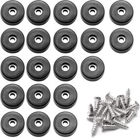 img 4 attached to 💡 20 Pack of 1-inch Medium Hard Rubber Bumper Feet with Stainless Steel Washer and Screws