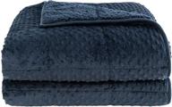 🛏️ kivik sherpa breathable weighted blanket 15 lbs for adults 130-180 lbs | full size dual side soft minky fleece heavy blanket | navy blue 48"x72" | plush throw blanket with glass beads | fuzzy and cozy logo