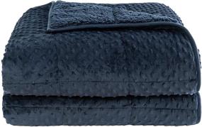 img 4 attached to 🛏️ Kivik Sherpa Breathable Weighted Blanket 15 lbs for Adults 130-180 lbs | Full Size Dual Side Soft Minky Fleece Heavy Blanket | Navy Blue 48"x72" | Plush Throw Blanket with Glass Beads | Fuzzy and Cozy