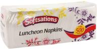 🍽️ nicole home collection softsations disposable 2-ply luncheon decorative napkins - pack of 500 household essentials, white logo