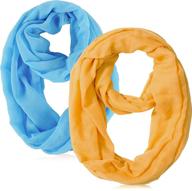 🧣 versatile circle loop infinity scarf 2-pack: lightweight, soft, warm and all-season multipurpose fashion accessories for women logo