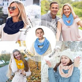 img 1 attached to 🧣 Versatile Circle Loop Infinity Scarf 2-Pack: Lightweight, Soft, Warm and All-Season Multipurpose Fashion Accessories for Women