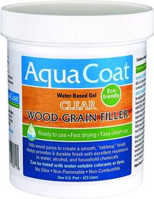 img 1 attached to 🌊 Aqua Coat Wood Grain Filler - Clear Gel, Water-Based, Low Odor, Fast Drying, Non-Toxic, Environmentally Friendly (Pint)