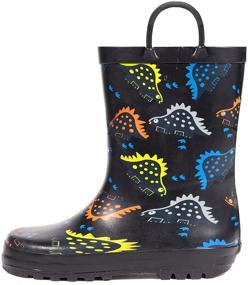 img 4 attached to 🌧️ Outee Adorable Printed Waterproof Rubber Rain Boots: for Toddler and Kids Rainy Adventures!