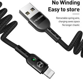 img 3 attached to 🔌 AICase Coiled Charging Cable - 6ft Elastic Nylon Cable for Phone XS/XS Max/XR/Phone X/8/8 Plus/7/7 Plus, Pad Pro Air 2 and More - Charge & Sync