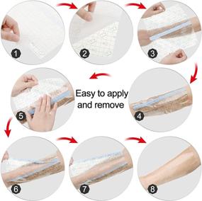 img 2 attached to 🚿 Waterproof Shower Protector Film for PICC Line: Transparent Disposable Bandage Cover for Safe Wound Care (9x9 Inch and 6x6 Inch)