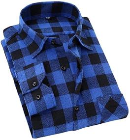 img 3 attached to 👕 Cromoncent Boys' Casual Flannel Sleeve Button-Up Clothing