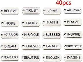 img 2 attached to 📿 110pcs WOCRAFT Inspiration Words Charms Craft Supplies Beads Pendants for Jewelry Making Findings DIY Necklace Bracelet (M375) - Crafting Accessory