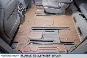 img 3 attached to 🚗 MAXLINER 2nd Row Tan Floor Mats: Compatibility with Chevy Traverse, Buick Enclave, Saturn Outlook, GMC Acadia - Perfect Fit for 2nd Row Bucket Seats (2009-2017)