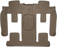 🚗 maxliner 2nd row tan floor mats: compatibility with chevy traverse, buick enclave, saturn outlook, gmc acadia - perfect fit for 2nd row bucket seats (2009-2017) logo