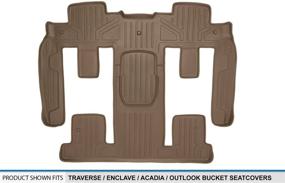 img 2 attached to 🚗 MAXLINER 2nd Row Tan Floor Mats: Compatibility with Chevy Traverse, Buick Enclave, Saturn Outlook, GMC Acadia - Perfect Fit for 2nd Row Bucket Seats (2009-2017)