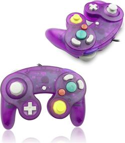 img 3 attached to 🎮 Reiso 2-Pack NGC Controllers Classic Wired Controller for Wii Gamecube - Clear Purple and Moss Green