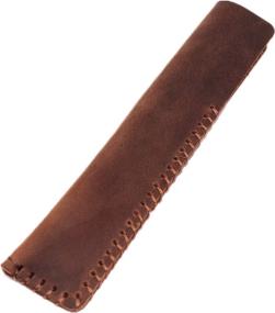 img 3 attached to 🖋️ Vintage Brown Genuine Leather Single Pen Case - Handcrafted Fountain Pen Sleeve Holder Pouch Cover