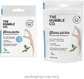 img 1 attached to 🌿 The Humble Co. Natural Dental Floss Picks (200 Count) - Vegan, Eco Friendly, Sustainable Plaque Remover for Oral Care with a Fresh Mint Feel - Zero Waste Dental Flossers