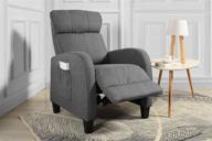 🪑 dark grey manual recliner chair for living room - slim design логотип