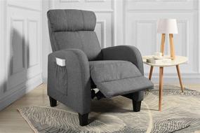 img 4 attached to 🪑 Dark Grey Manual Recliner Chair for Living Room - Slim Design