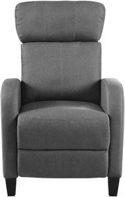 img 3 attached to 🪑 Dark Grey Manual Recliner Chair for Living Room - Slim Design