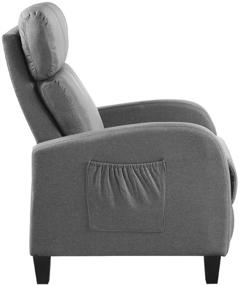 img 1 attached to 🪑 Dark Grey Manual Recliner Chair for Living Room - Slim Design