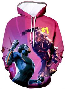 img 3 attached to Напечатанный худи "Battle Sweatshirt" для детей (размер XS), мужская одежда.