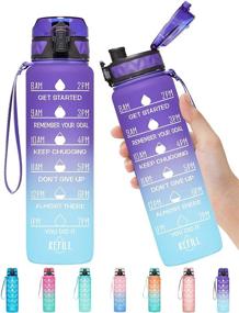 img 4 attached to 💦 Stay Hydrated and Motivated with Elvira's 32oz Fitness Water Bottle - Time Marker, Removable Strainer, and Leakproof Design!