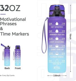 img 3 attached to 💦 Stay Hydrated and Motivated with Elvira's 32oz Fitness Water Bottle - Time Marker, Removable Strainer, and Leakproof Design!