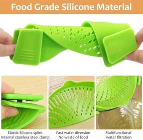 img 3 attached to 🍲 HSIULMY Clip-On Silicone Strain Strainer - Heat Resistant Food Strainers for all Pots and Bowls