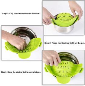 img 1 attached to 🍲 HSIULMY Clip-On Silicone Strain Strainer - Heat Resistant Food Strainers for all Pots and Bowls