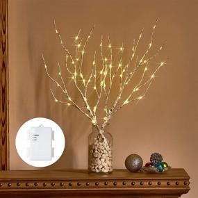 img 4 attached to 🌟 Birchlitland LED Fairy Lights - Battery Operated 18IN 70L Warm White Artificial Birch Branch Lights with Timer, Perfect for Indoor/Outdoor Home and Holiday Decoration