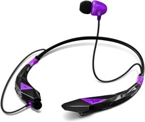 img 4 attached to Aduro Amplify Pro SBN45 Wireless Stereo Bluetooth Around The Neck Earbud Headphone Headset (Black/Purple)