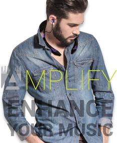 img 3 attached to Aduro Amplify Pro SBN45 Wireless Stereo Bluetooth Around The Neck Earbud Headphone Headset (Black/Purple)